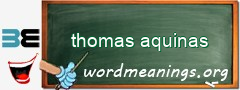 WordMeaning blackboard for thomas aquinas